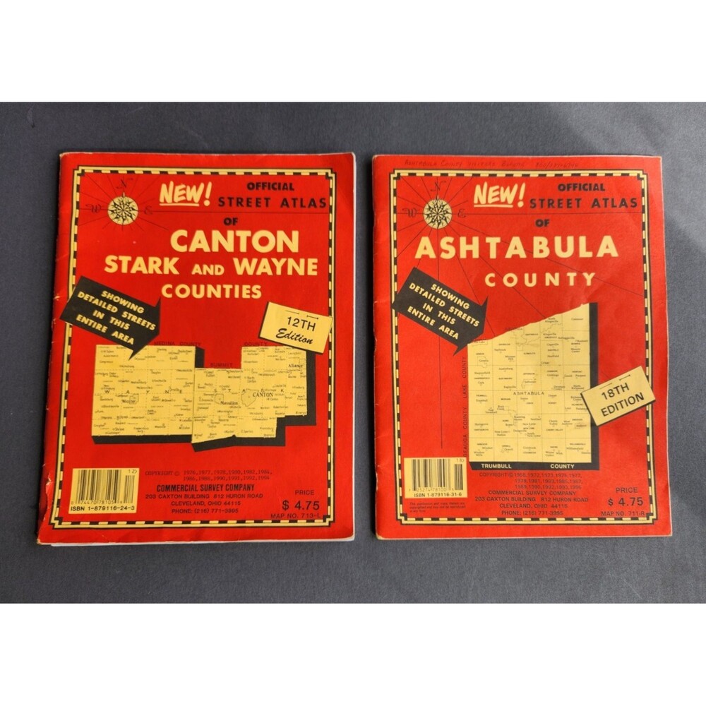 Canton Stark Wayne Ashtabula Counties Ohio Official Street Atlas Map Book